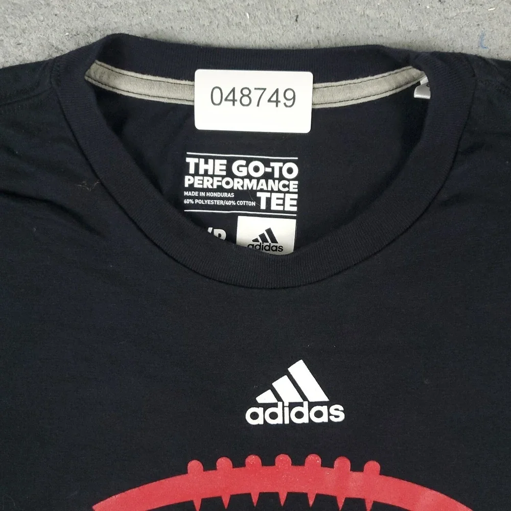 Adidas T Shirt Mens Small Black Logo Casual Short Sleeve Adult